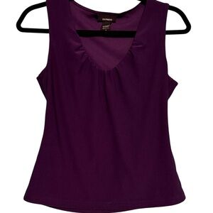 Express Women's Sleeveless V-Neck Tank Top in Plum